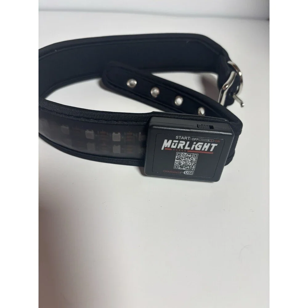 MURLIGHT LED Rechargeable Lighted Dog Collar Bluetooth Nylon Size L